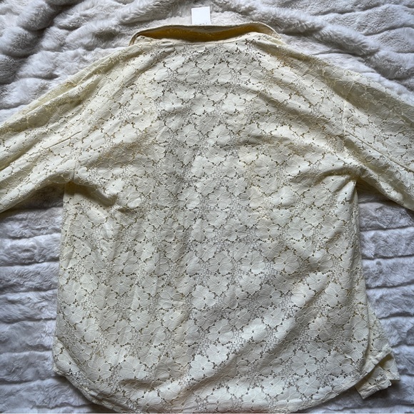 NWT Piper & scoot lace oversized Shacket Medford oversized lace blouse cream - Picture 3 of 5